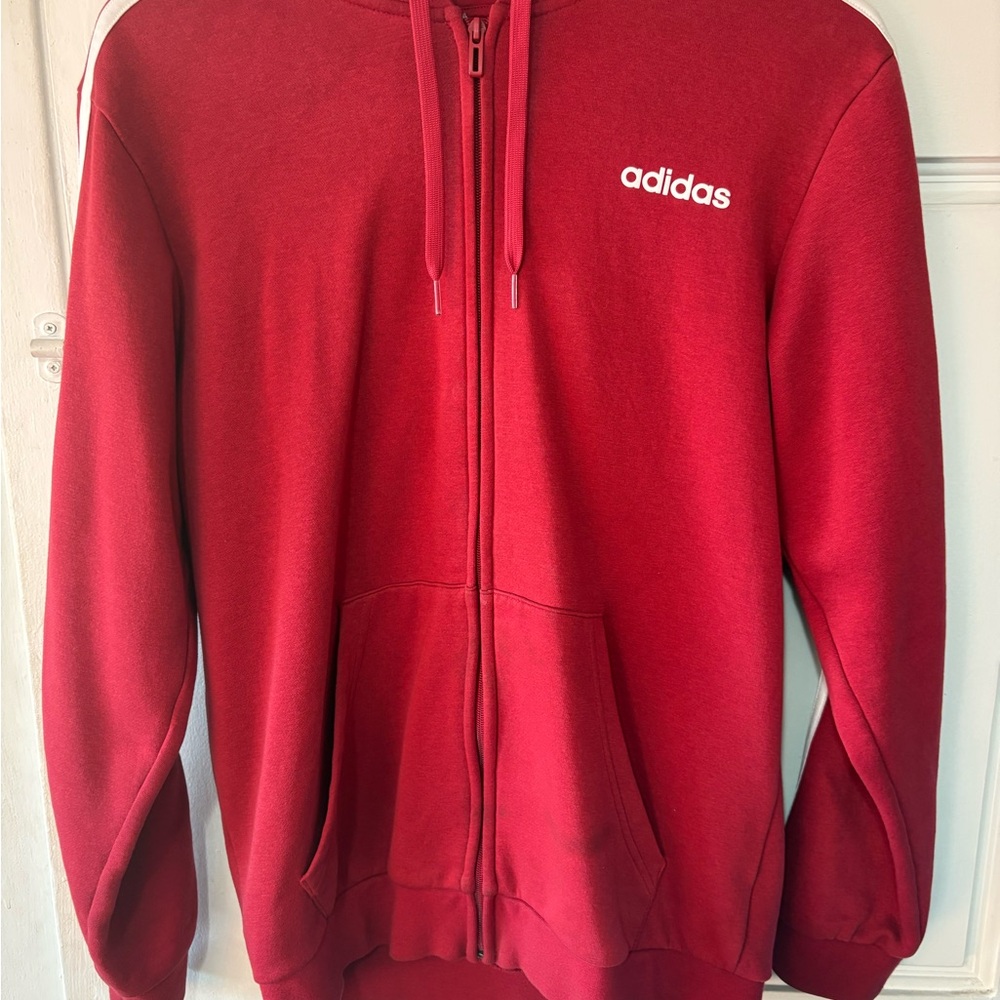 Adidas Bold Red Fleece Hoodie